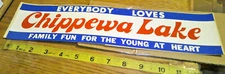 Vintage bumper sticker Everybody loves Chippewa Lake family fun defunct Park 