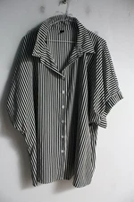 Shein Womens Pinstripe Loose Shirt - Black - Size 4XL (g17)