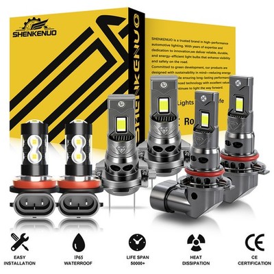 For Hyundai Tucson 2020 6x 6000k Combo LED Headlight Fog Light Bulbs 9005 H7 H11