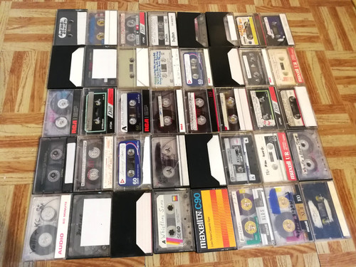 40 Cassette Tape Lot SOLD AS BLANKS Inserts TDK Sony Maxell RCA Fuji Cases VTG