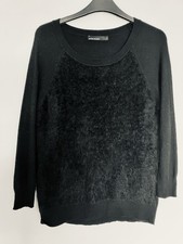 KAREN MILLEN BLACK ANGORA & CASHMERE JUMPER SIZE 2 ( UK 8-10)