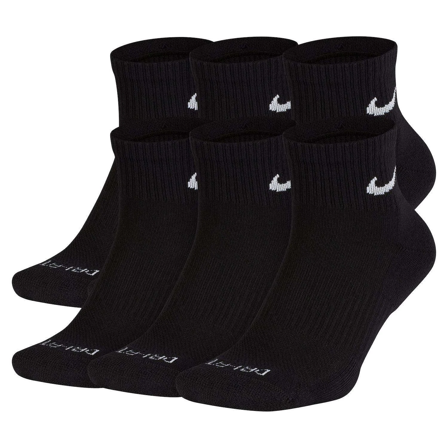 Nike Dri-FIT Everyday Plus Cushioned Training Ankle Socks 6 Pack Size Small NEW