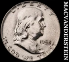 1952 Silver Franklin Half Dollar - Scarce  High Grade  Lustrous  #G9446