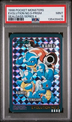 Pokemon Japanese Sealdass 4 Evolution No 3 Prism 1998 Sticker PSA 9