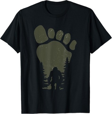 Sasquatch Or Bigfoot In The Forest Footprint T-Shirt