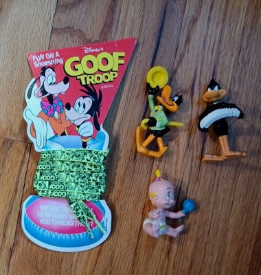 Vtg 80's 90's  Applause Daffy Duck Roger Rabbit PVC Toys Goof Troop Laces lot