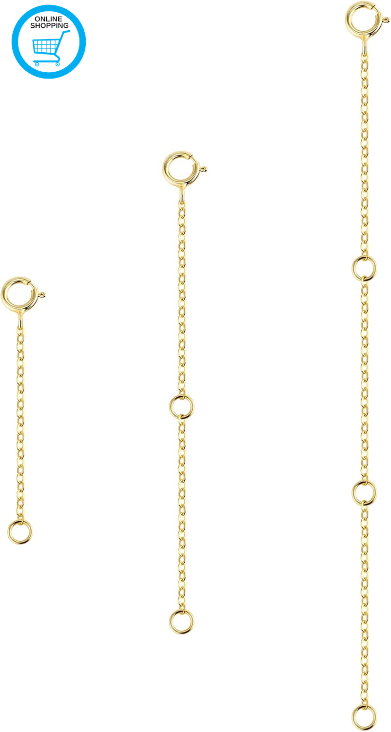 Necklace Extender, Necklace Extender Gold 14K Gold Plated Chain Extenders, Neckl