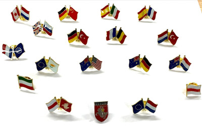 Joblot of 173 Mixed Friendship & Flag Metal Pin Badges - Job Lot of 173 badges