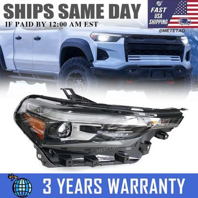 #ad Headlight Fit For Chevrolet Colorado 2023 2024 2025 LED Projector Right Side RH $285.99