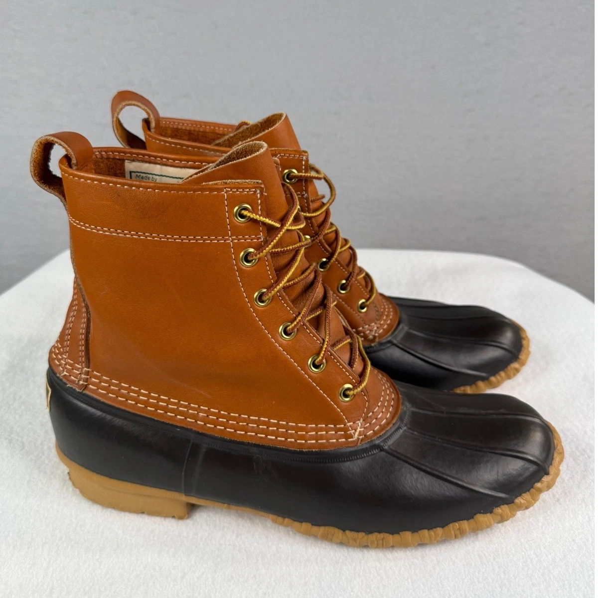 L.L. Bean Boots Brown Leather Rubber Duck Boots Men’s Size 10-10.5 Made In USA. Vintage LL Bean Maine Leather and Rubber Duck Boots - Bean  main image 2