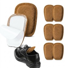 Shyyween 3 Pairs Shoe Tongue Pads Suede Elastic Foam Cushion, Size M, Brown