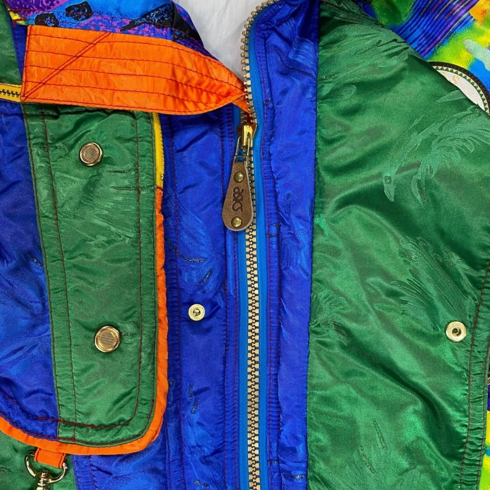 Vintage 1980’s Asics “Austria Ski Team Jacket”, Blue, Green, Orange XL - Image 4 of 4
