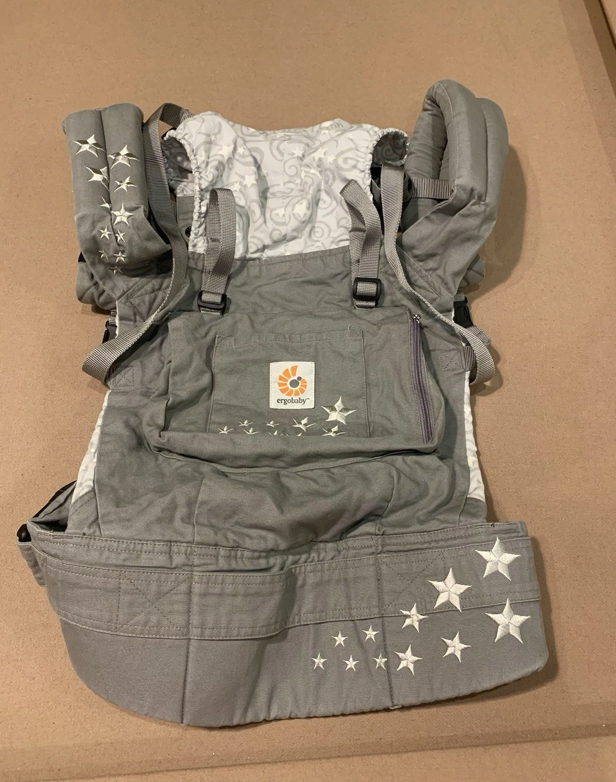 Ergobaby Original Baby Carrier 100% Cotton Galaxy Grey~VERY GOOD CONDITION!