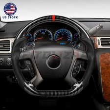 Us Stock Carbon Look Steering Wheel For Chevy Silverado Tahoe 07-13 Red Stitch