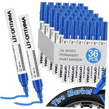 36 Pcs Color Tire Marker Lettering Paint Pen Drawing Tool Quick Blue