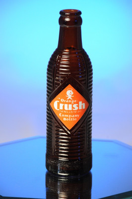 1953 Orange Crush 7 ounce Ribbed Amber ACL Spartanburg SC