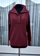 Aerie Oversized CozyUp Waffle Button Sweater Soft Maroon/Burgundy XXS, NWT
