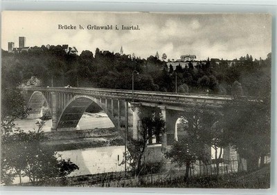 39664964 - 8022 Gruenwald mit Schloss Gruenwald und Isarbruecke Verlag Becker &