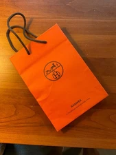 HERMES Authentic EMPTY Shopping Orange BAG Small 8.75 x5.9 x 2.75 inches