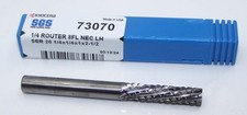 73070 Kyocera SGS 1/4" Carbide CFPR 8 Flute Router Left Cut Square End Bright