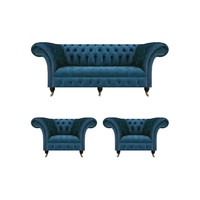 Chesterfield Modern Set 3Tlg Luxus Sofas Komplett Einrichtung Sessel SitzmöBel