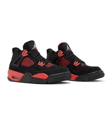 Jordan Air Jordan 4 Retro Red Thunder Black Red Low Top Suede Basketball Sneaker