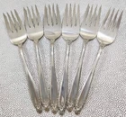 6 International Sterling Silver Prelude Pattern Salad Forks 217 Grams Grt Cond.