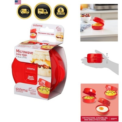 Easy Eggs Microwave Egg Cooker 270 ml Egg Poacher with Steam Release Vent BPA...
