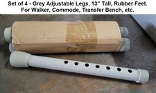 Set of 4 Invacare 13" Tall Adjustable Legs, For Commode, Walker, Transfer Bench