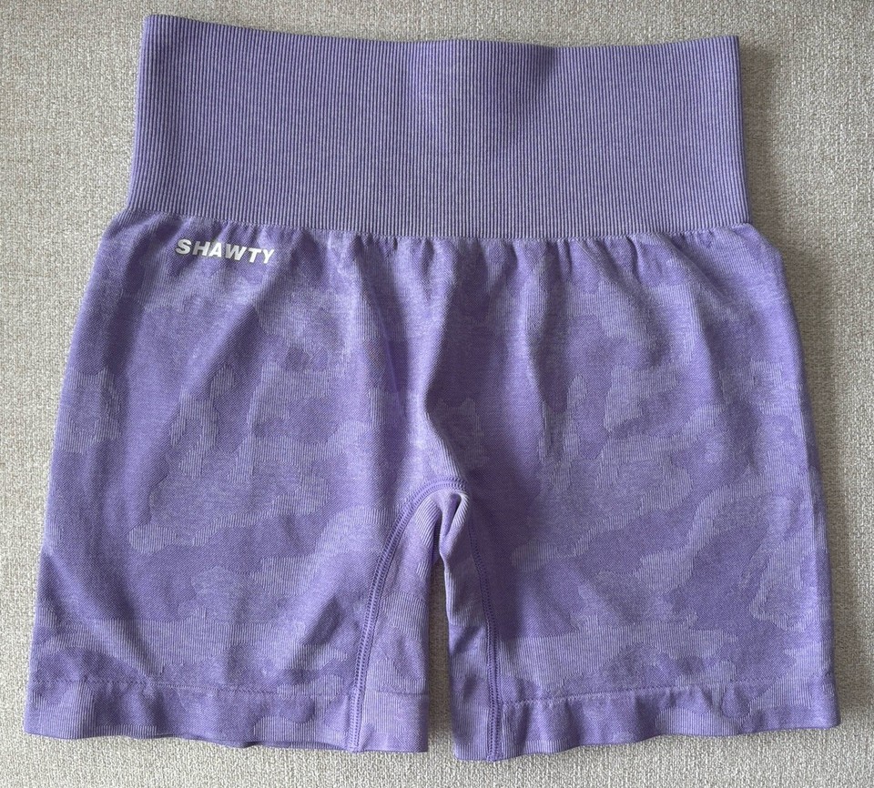 Shawty Purple Camo Bike Shorts Gym Activewear Size Small