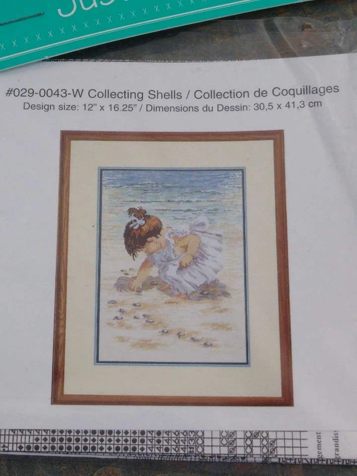lot JUST A CHART cross stitch patterns boy with crab girl collecting shell CATS - Image 4 of 4