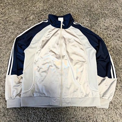adidas Herren Trainingsjacke M Grau/Blau Reißverschluss Stehkragen Taschen - Bild 1 von 4