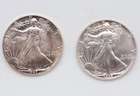 1987 & 1988 Liberty Walking American Eagle Dollar Coin 1 oz fine .999 silver ea