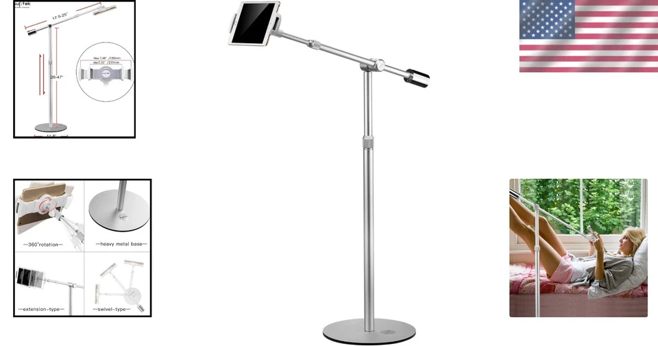 Aluminum 360° Tablet Holder - Height Adjustable - Image 2 of 4