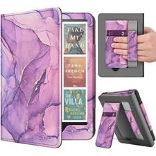 Stand Case for Kindle Paperwhite 12th / Kindle Colorsoft 2024, Marble Purple