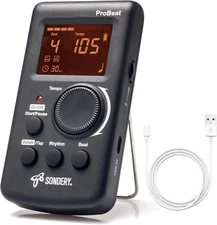 Sondery Digital Metronome Rechargeable English Vocal Counting with Timer Functio
