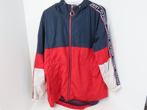 Tommy Hilifiger Windbreaker Zip Jacke Größe L Farbe Rot und Weiß