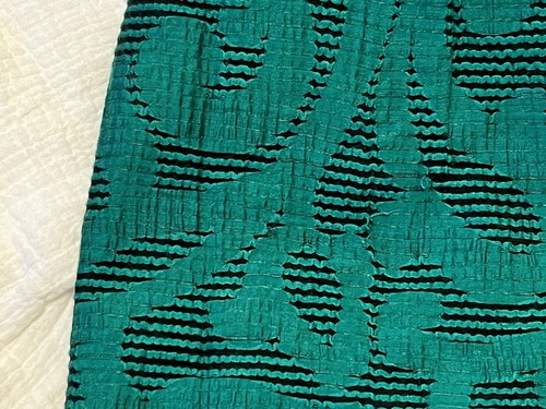 TIBI New York Size Green Black Pencil Skirt Lambs Leather Trim size 8 - Picture 11 of 11