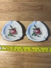 Vintage 2pc Rose Trays. Made In Bavaria Germany