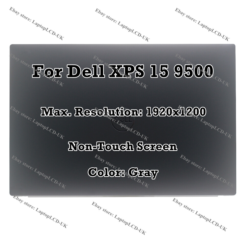 15.6"" Gray Dell XPS 15 9500 FHD LCD Display Non-Touch Screen Assembly Complete
