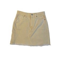 Abercrombie Fitch beige distressed denim Vintage A-line Skirt 25
