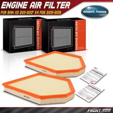 2x Engine Air Filter for BMW X3 2011-2017 BMW X4 F26 2015-2018 L4 2.0L L6 3.0L