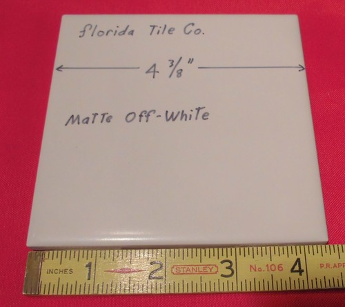 1 pc. Off-White Matte Ceramic Tile: 4-3/8" by Florida Tile Co. New Old Stock - Picture 12 of 18