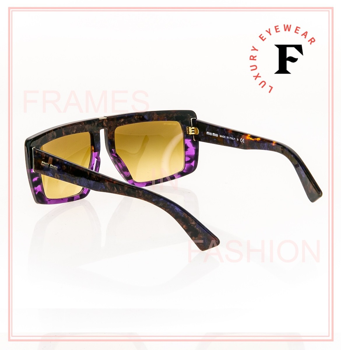 MIU MIU 05O Maquillage Purple Brown MARBLE Havana Rectangle  display picture 2