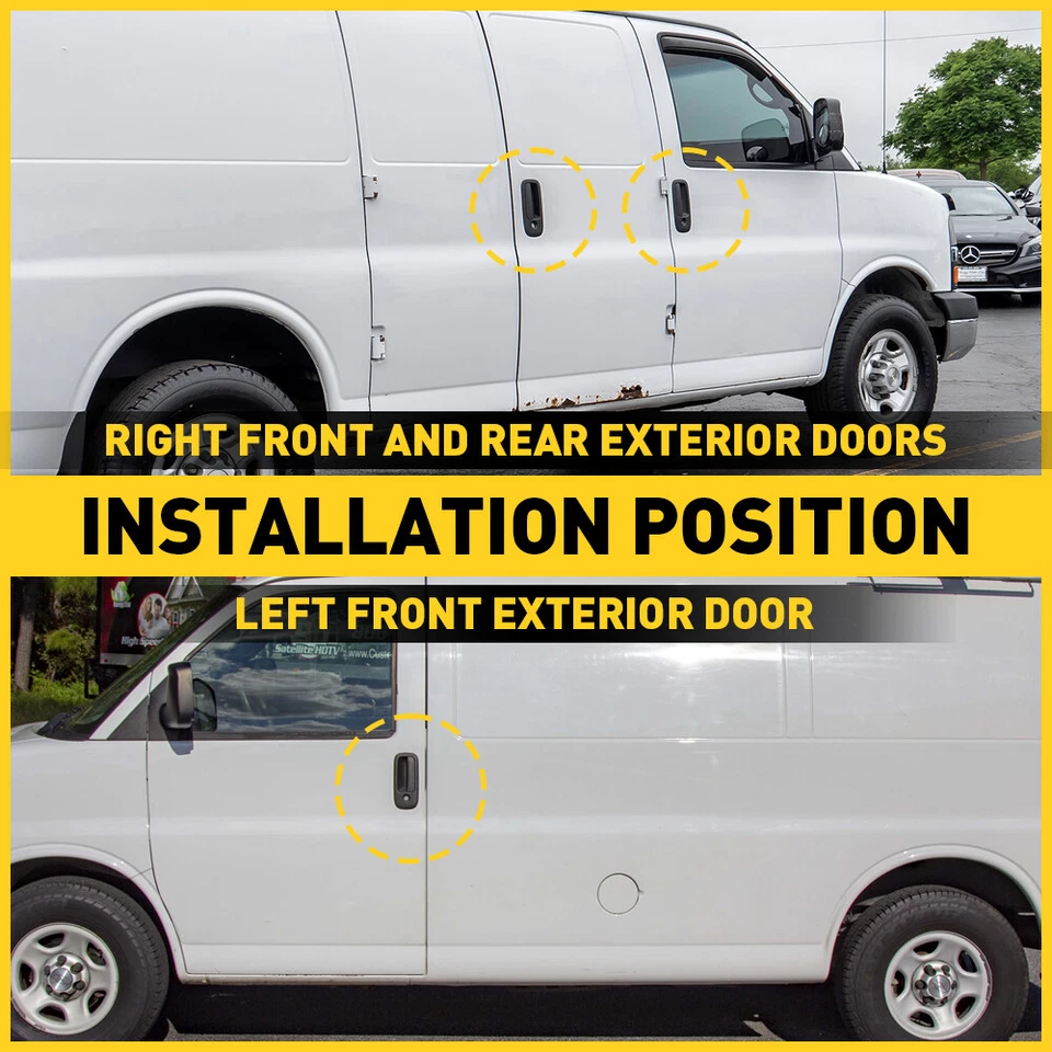 Juego de 3 manijas de puerta exteriores para Chevrolet Express GMC Savana 1500 2500 3500 Foto 4 de 4