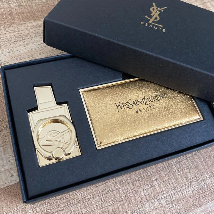 Yves Saint Laurent Novelty Phone Ring Mirror Gold Color 2022 Japan VIP Gift
