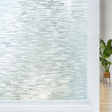Window Privacy Film, Frosted Glass Static Cling Sun Heat Blocking Window Clings,