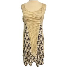 S Jodifl Crochet Boho Sleeveless Tank Tunic Cover Up Dress