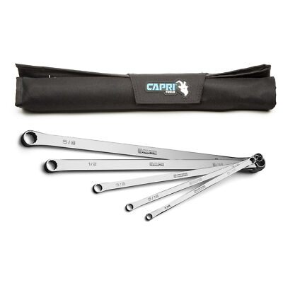 Capri Tools 0 Degree Offset Extra Long Box End Wrench Set, SAE, 5-Piece