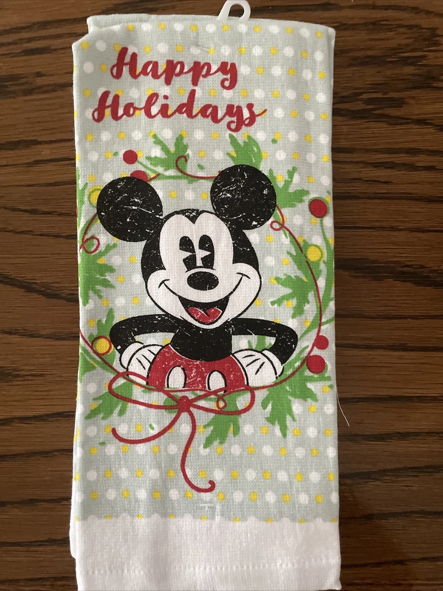 Disney Mickey Holiday Christmas Kitchen Hand Towels 2 Piece Set